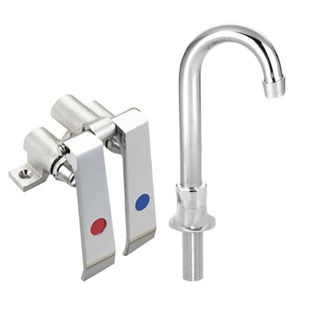 Bk Resources Knee Valve Assembly, Deck Mount, 3-1/2" Gooseneck Swivel Spout BKKV-DGS-G